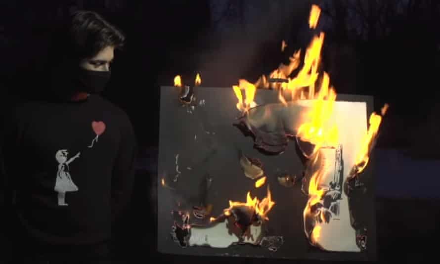 Bansky art burnt